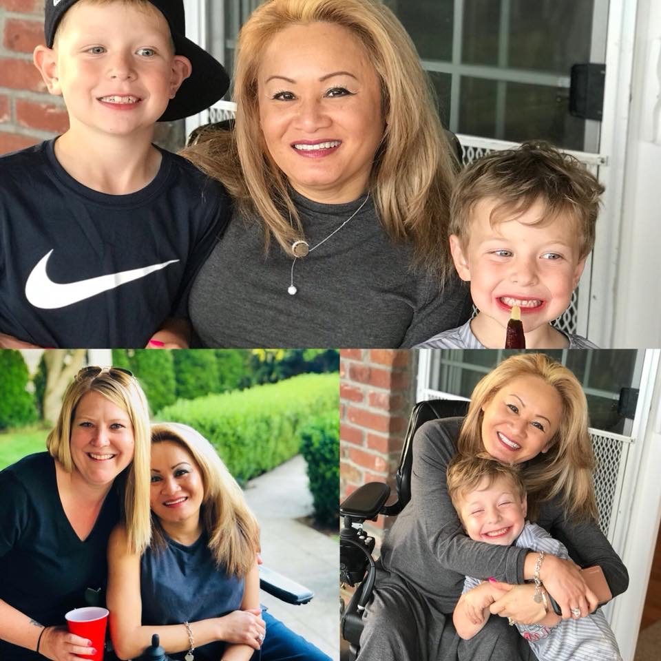 Collage of Lai with Little VIP kids and their families over the years
